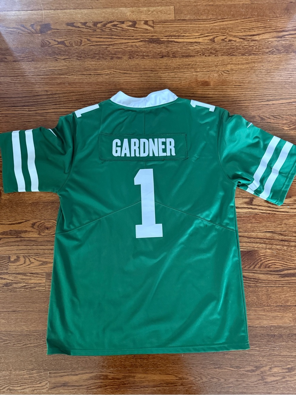 Nike Green Gardner #1 Football Jersey with White Accents